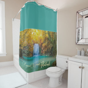 Cortina Para Box Visão de queda de Erawan Waterfall Tailândia