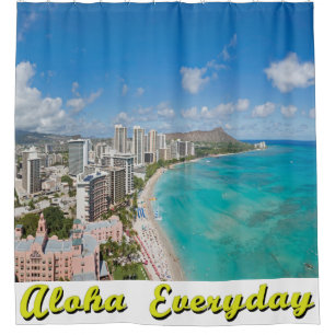 Cortina Para Box Waikiki Day Aloha Chá de coleção diária Curta