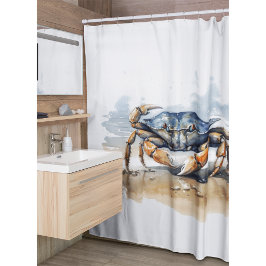 Cortina Para Box Watercolor Beach Crab