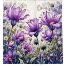 Cortina Para Box Watercolor Daisy Flower Design