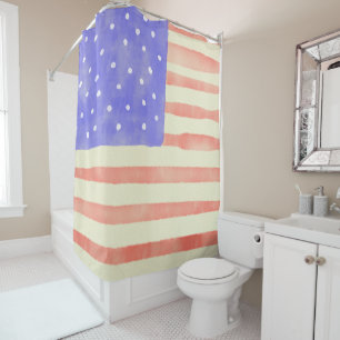 Cortina Para Box Watercolor rustic bandeira americana