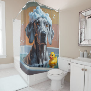 Cortina Para Box Weimaraner Desleixado Sonolento Fofo Engraçado
