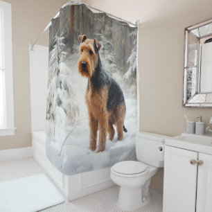 Cortina Para Box Welsh Terrier Deixe Nevar Natal