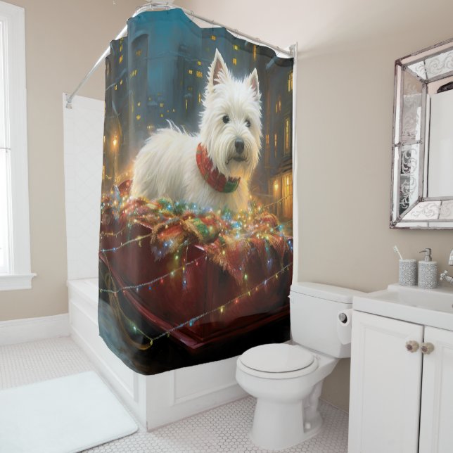 Cortina Para Box West Highland White Terrier Natal Festivo (In Situ)