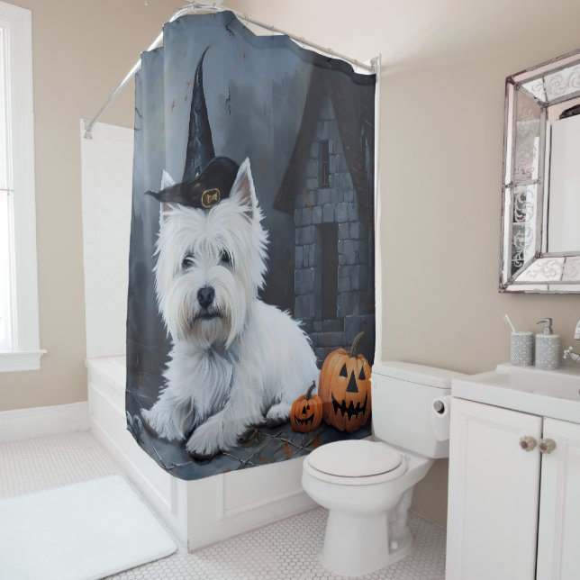 Cortina Para Box West Highland White Terrier Pumpkin Halloween (In Situ)