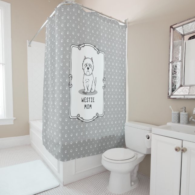 Cortina Para Box Westie Mãe - West Highland White Terrier Mãe (In Situ)