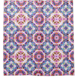 Cortina Para Box Whimsical Purple Blue Pink Colorful Pattern