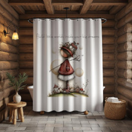 Cortina Para Box Whimsical Quote and Girl Shower Curtain
