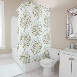 Cortina Para Box White Dahlia Flower Shower Curtain
