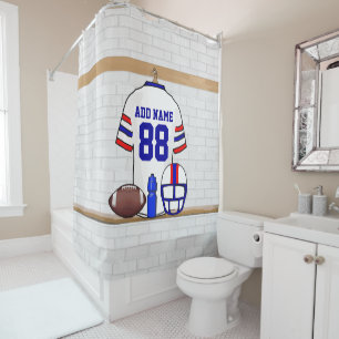 Cortina Para Box White Red Blue Football Jersey personalizado