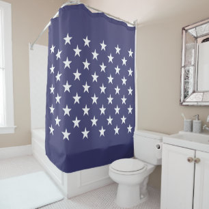 Cortina Para Box White Stars Patriotic American Flag Patterno