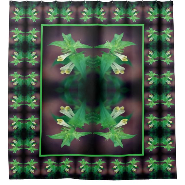 Cortina Para Box White Woodland Wildflower Floral Art Pattern (Frente)