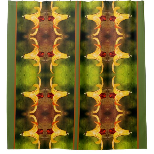 Cortina Para Box Wild Canada Lily E Insetos Abstrato (Frente)