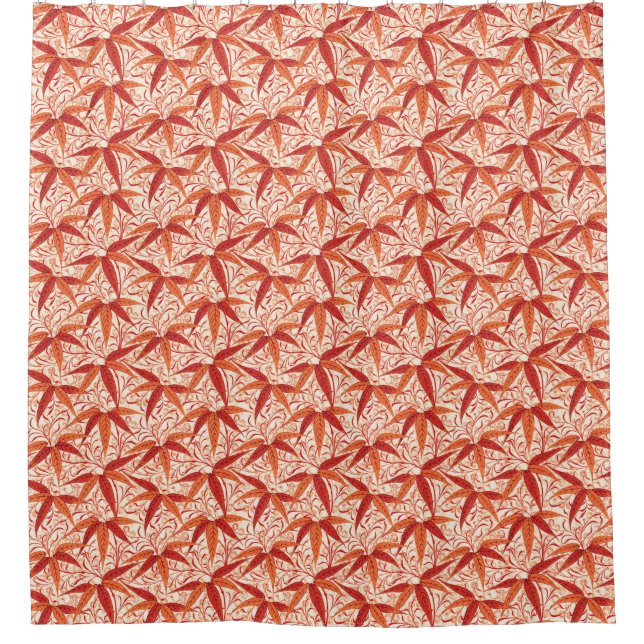 Cortina Para Box William Morris Bamboo Impressão, Mandarin Orange (Frente)