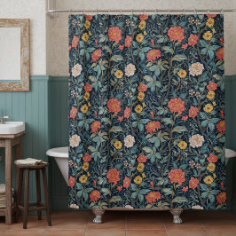 Cortina Para Box William Morris Blue Teal Arts & Crafts Floral