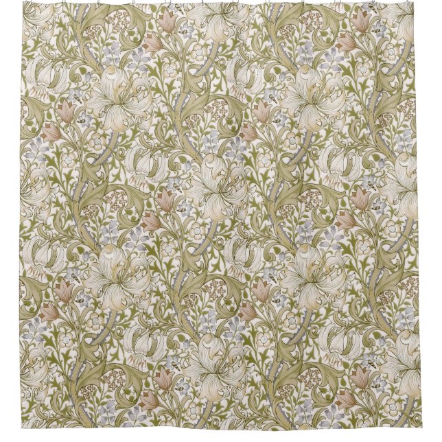 Cortina Para Box William Morris Golden Lily Garden Flower Classic (Frente)