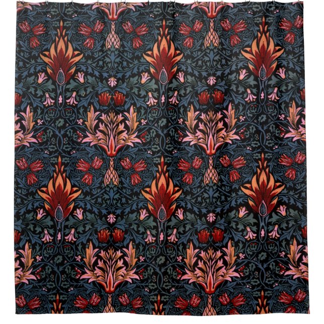Cortina Para Box William Morris Snakeshead - Padrão Escuro (Frente)