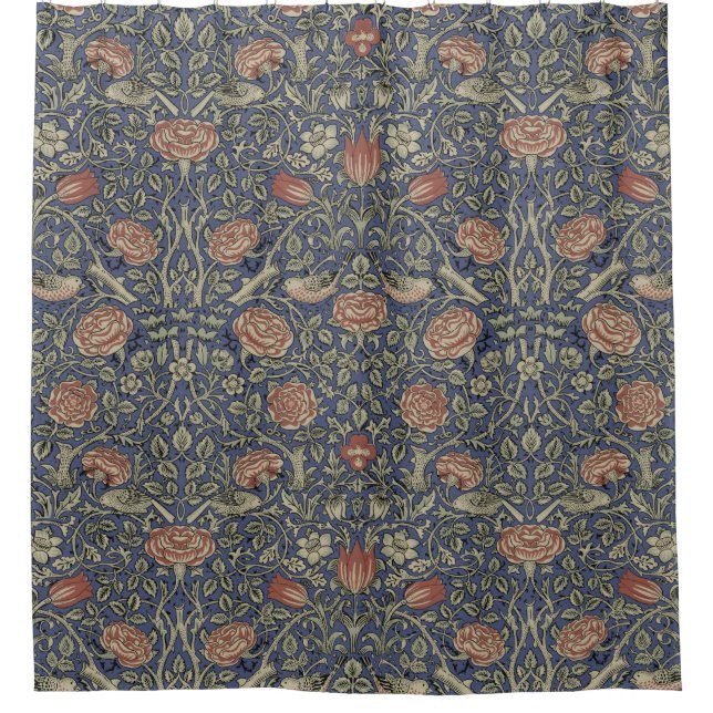 Cortina Para Box William Morris Tudor Rosa Wallpaper (Frente)