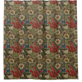 Cortina Para Box William Morris Vintage Padrão Floral Elegante
