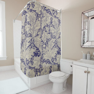 Cortina Para Box William Morris Wallflower Blue damask