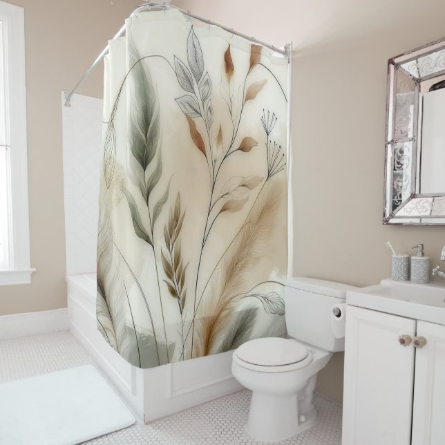 Cortina Para Box Wispy Greenery Modern Botanical Boho (In Situ)