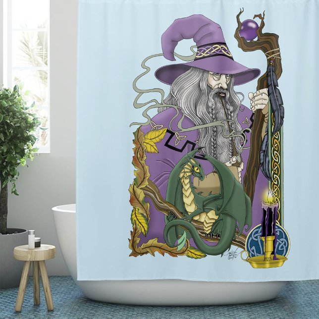 Cortina Para Box Wizard Dragon Fantasy Purple (Criador carregado)