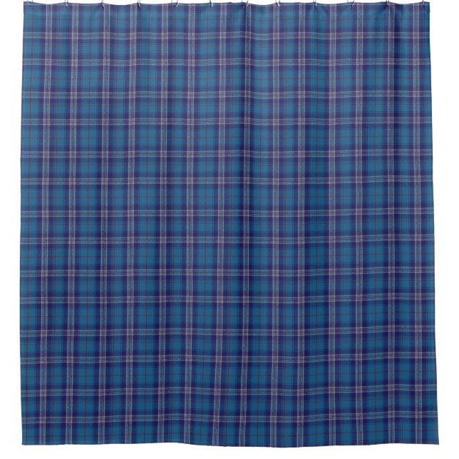 Cortina Para Box Xadrez Azul Tartan Kilt Escocês (Frente)