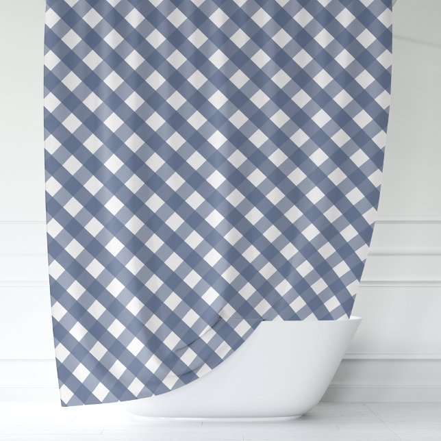 Cortina Para Box Xadrez de Ginga Azul Marinho e Branco (Criador carregado)
