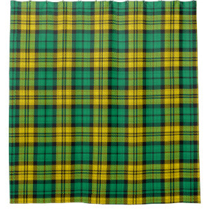 Cortina Para Box Xadrez de Padrão de Tartan Verde Amarelo