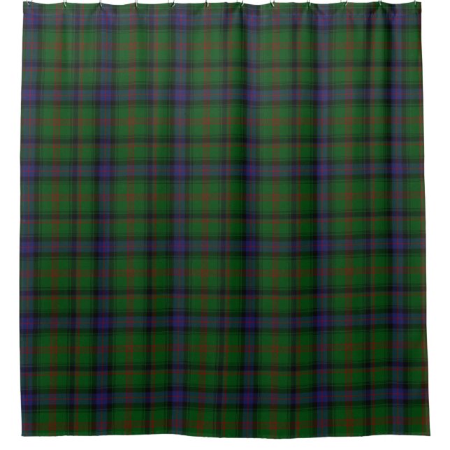 Cortina Para Box Xadrez de Tartan Verde Azul Escocesa (Frente)