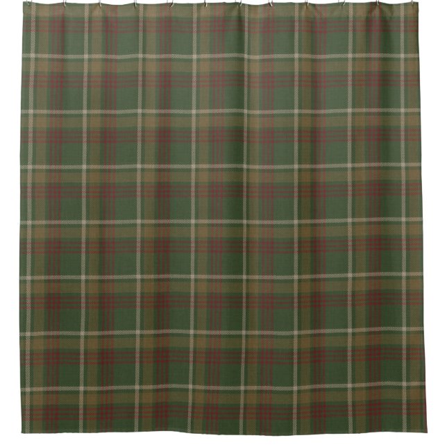 Cortina Para Box Xadrez de Tartan Verde de outono (Frente)