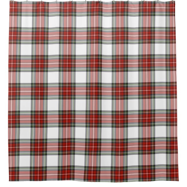 Cortina Para Box Xadrez de Verificação de Tartan Vermelho Natal (Frente)