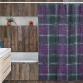 Cortina Para Box Xadrez Roxo Verde