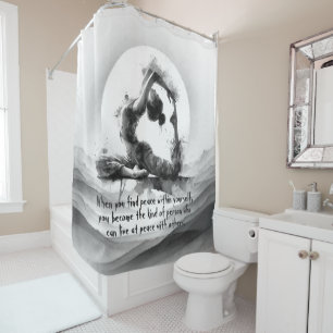 Cortina Para Box Yoga Reiki Pigeon Pose Watercolor, Rei Pigeon Com