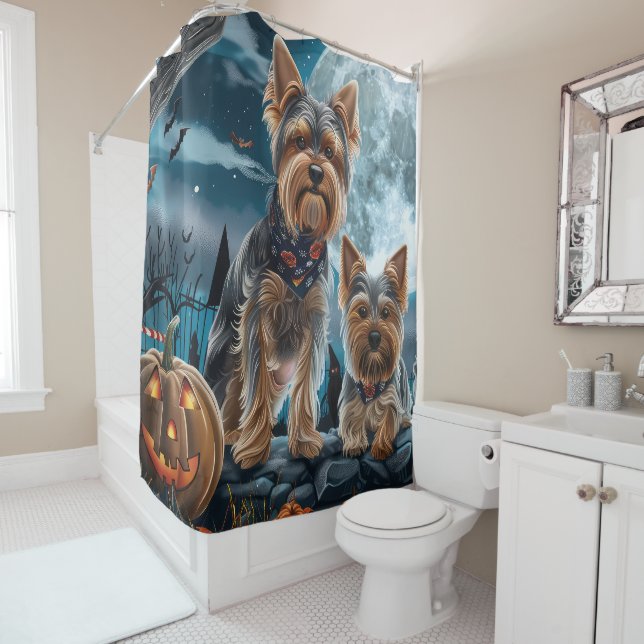 Cortina Para Box Yorkshire Terrier Halloween Assustador (In Situ)