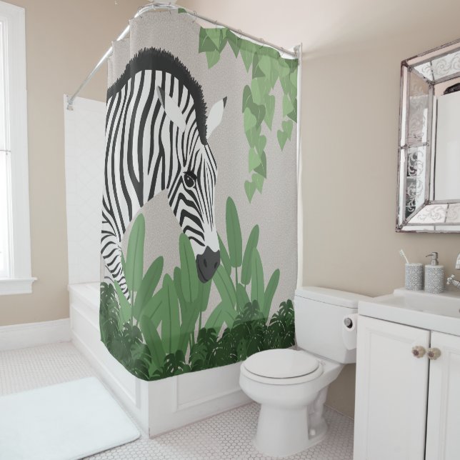 Cortina Para Box Zebra amongst Leaves (In Situ)