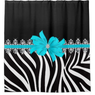 Cortina Para Box Zebra de Delilah do diamante (cerceta)