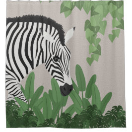 Cortina Para Box Zebra entre Folhas
