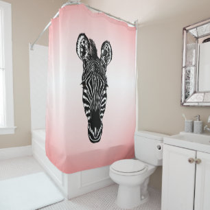 Cortina Para Box Zebra Head em Rosa