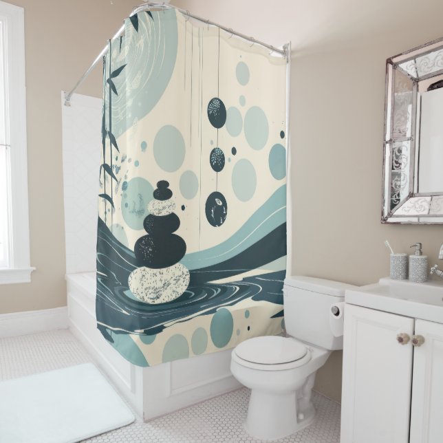 Cortina Para Box Zen japonês na cortina do Chá verde (In Situ)