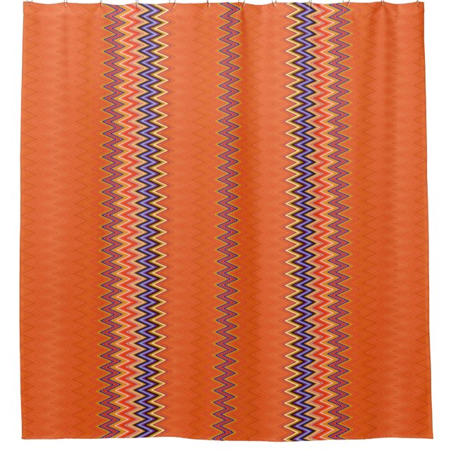 Cortina Para Box Zigzag Laranja (Frente)
