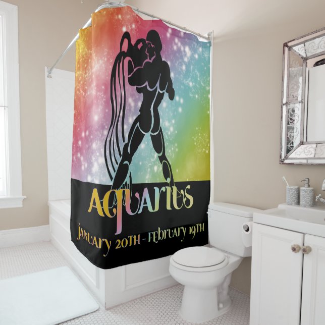 Cortina Para Box Zodiac: Aquário Rainbow Space Design (In Situ)