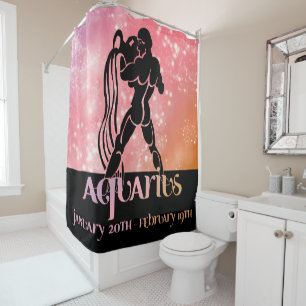 Cortina Para Box Zodíaco: Aquarius Pink Space Design