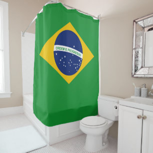 Cortina Para Chuveiro A bandeira de Brasil Bandeira faz Brasil