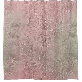 Cortina Para Chuveiro Abstrato de vidro Mint Rosa de pintura, cor-de-ros