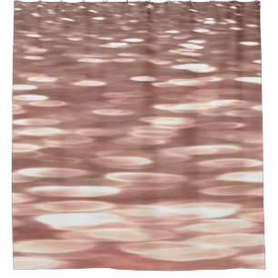 Cortina Para Chuveiro Abstrato nº 3: Shimmer Dourado Rosa de cobre