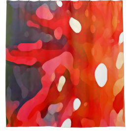 Cortina Para Chuveiro Abstrato vermelho de Sun pelo Amy Vangsgard