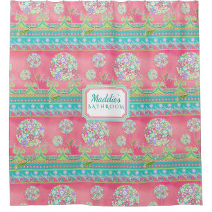 Cortina Para Chuveiro Adolescente floral do dente-de-leão chique modern