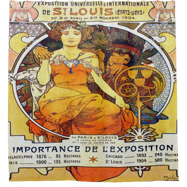 Cortina Para Chuveiro Alfons Mucha 1903 Exposição Universo (Frente)