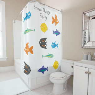 Cortina Para Chuveiro Algumas Coisas Fishy_Ocean Lovers_Exotic Aquarium